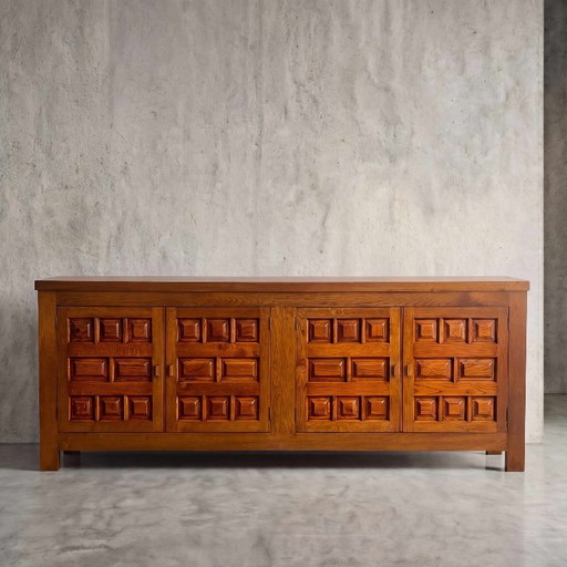 Credenza brutalista in rovere francese, anni '70 – dressoirs, Wood (photo 2 of 6)