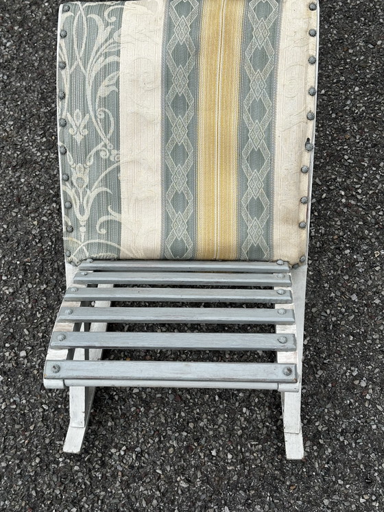 Sessel im Louis XV-Stil mit passendem Fußhocker – 20. Jahrhundert – Style Louis XV, Wood, Textile (photo 14 of 15)