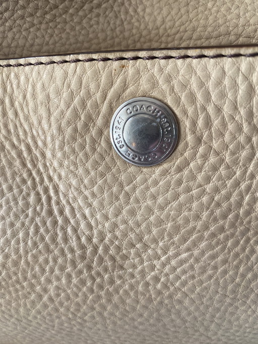 Coach handbag, leather, beige, new