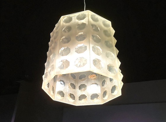 Image 1 of Lampada a sospensione retrò in cristallo trasparente anni '70