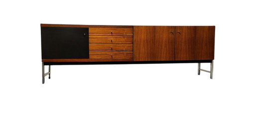 Credenza Fristho in palissandro, nero e cromo, modello BDR-250, 1960 – dressoirs, Chrome, Metal, Vintage