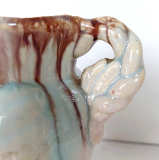 Bay Keramik Vase, Pastel Drip Glaze, WGP 1950s, Ceramic, Brown (photo 2 of 10)