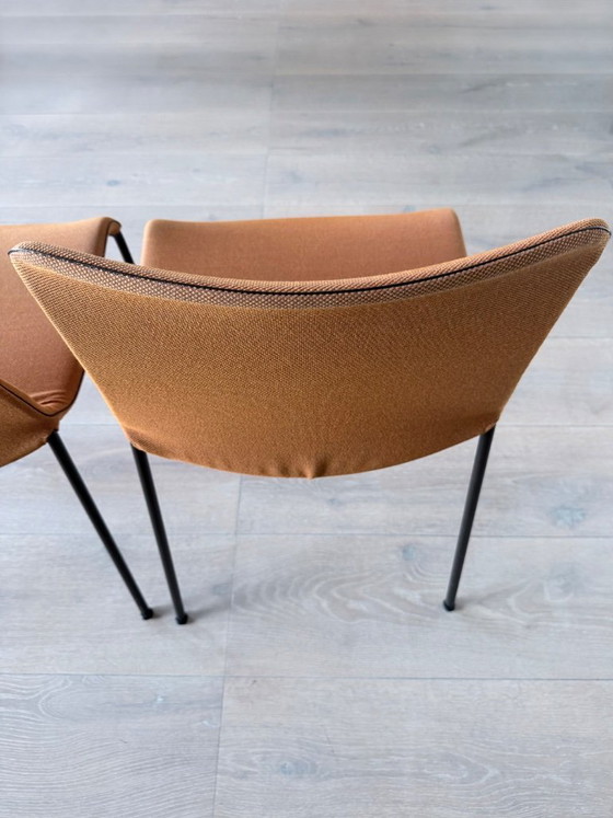 Set of 4 Walter Knoll Liz Dining chairs (Claudio Bellini), Textile, Metal, Turquoise (photo 12 of 13)