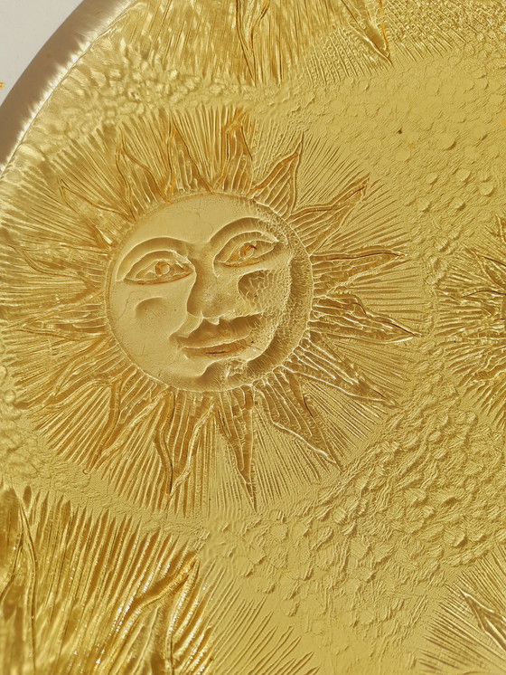 Image 1 of Piatto in vetro con decorazione a raggiera