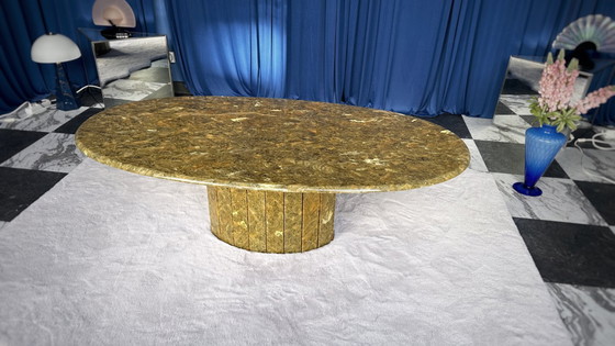 Image 1 of Vintage Coffee Table Alabaster Marble 80s Italy Onyx Table Couch jean charles