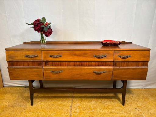 Mid-Century Retro Vintage Walnut Sideboard by Meredew 1960s Sleek Design • British Craftsmanship • Stunning Walnut Grain