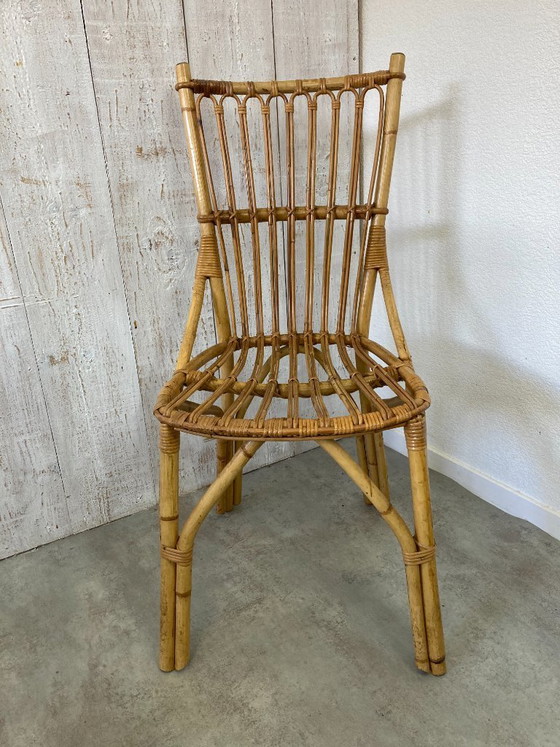 Image 1 of 4 rattan chairs from the 80s