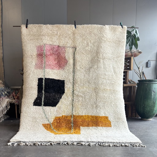 Tappeto berbero contemporaneo in lana Mrirt marocchino