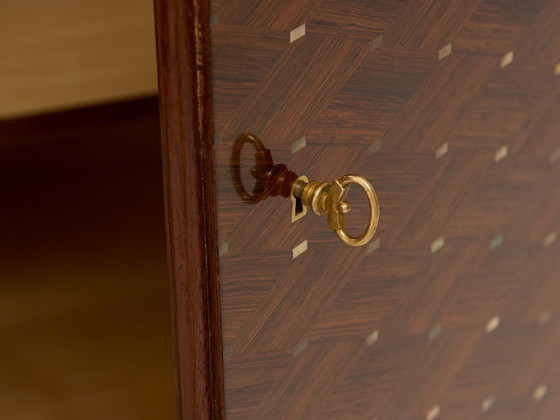 Jules Leleu two doors cabinet rosewood marquetry 1940, Sideboard, Brass, Brown, Vintage (photo 13 of 13)