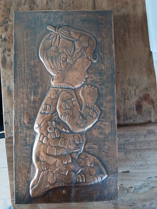 Decorazione murale in rame religiosa