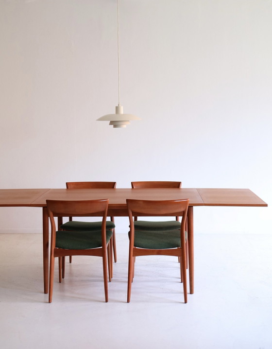 Tavolo da pranzo vintage allungabile, teak anni '50/'60, Tavoli da pranzo, Legno, Marrone (foto 7 di 10)