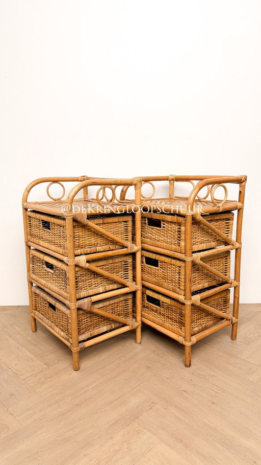 2X Commode en rotin – ladekasten, Bamboo, Rattan (photo 2 of 5)