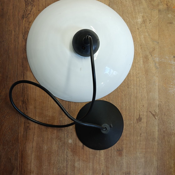 Image 1 of Vintage Opaline Glass Pendant Lamp – Scandinavian Minimalist Style - rewired 
