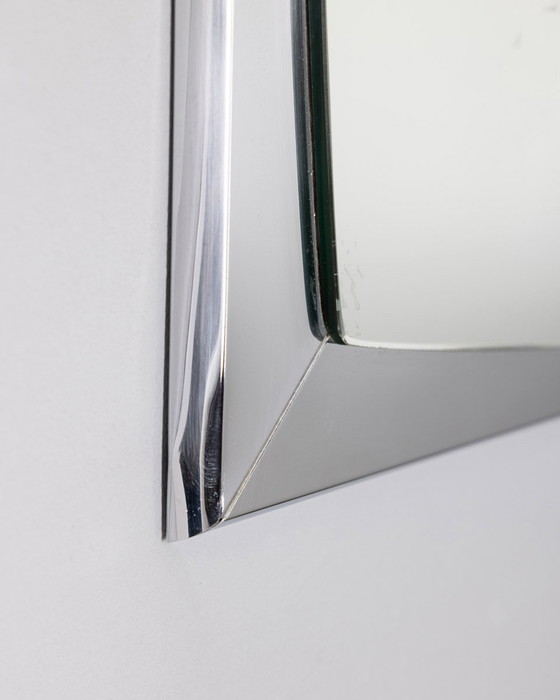 Image 1 of Vintage 70s Wall Mirror in Chromed Metal Italian Design