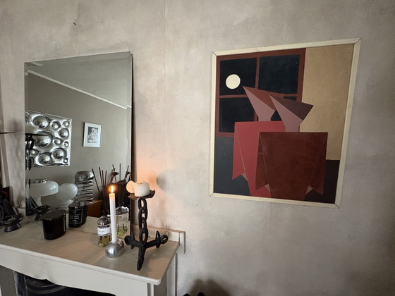 Image 1 of Opera d'arte Benno Heldere Bennoh Pittura in pelle vintage Mid-Century Bussum