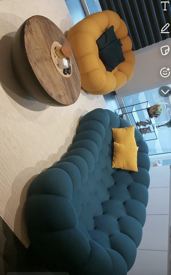 Image 1 of Fauteuil Bubble La Roche Bobois Techno 2D couleur curry