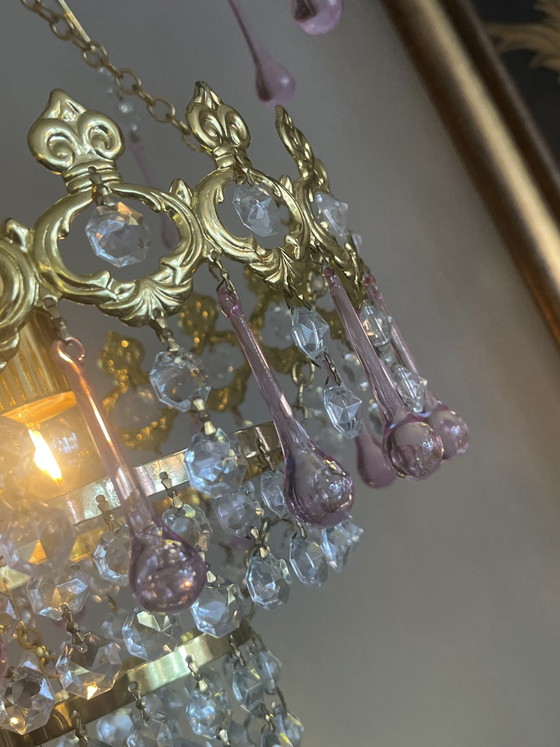 Suspension vintage rose en forme de larme des années 60 de Murano – Lustres, Copper, Crystal (photo 2 of 8)