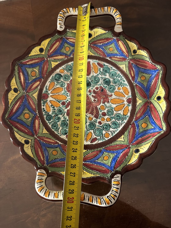 Image 1 of Plat décor peint et ciselé en faïence de Devres