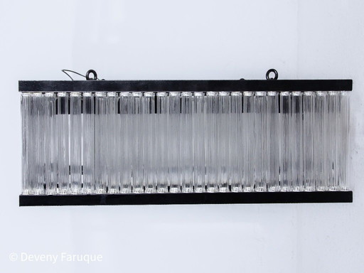 Large Glass Tube Chandelier , 1980