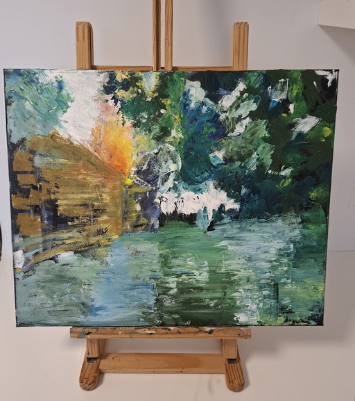 Peinture à l'huile originale Kathleen Storme – "Impulsion de l'Esprit" (50x40 cm)