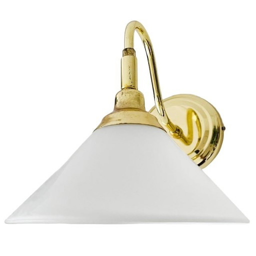 Vintage Ikea Wandlampe, goldfarbenes, mattiertes Glas, 1980er Jahre