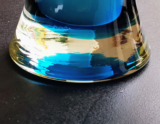 Image 1 of Verre Empoli Italie Toscane, années 1960, vase bleu clair