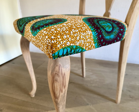 Image 1 of Art Deco ontmoet Afrikaanse Print Stoel