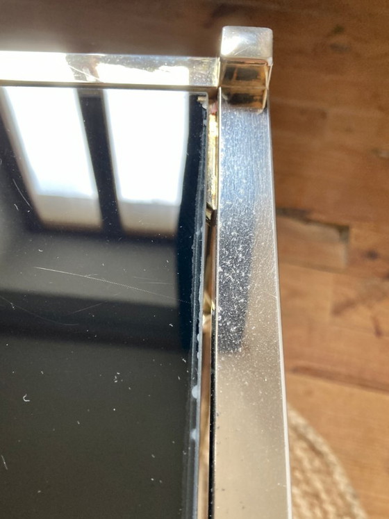 Image 1 of Gold-plated metal side table, in the style of the Jansen company, 1970s