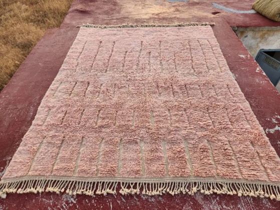 Moroccan Beni Ourain Berber Rug, Dusty Pink, Natural Wool, 400 × 300 cm, Rugs & carpets, Rustic (photo 3 of 13)