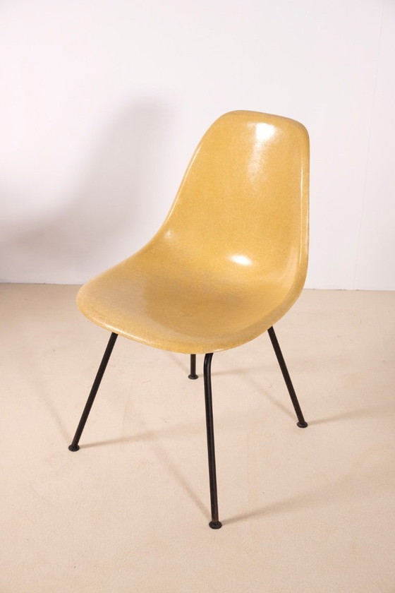 Image 1 of Eames Ochre Side Chair on H Base, Herman Miller 1960s