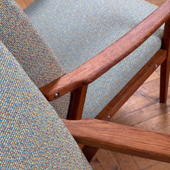 Image 1 of Paar volledig gerenoveerde Tsjechoslowaakse Interier eiken fauteuils, jaren 1960 - Mid Century Modern
