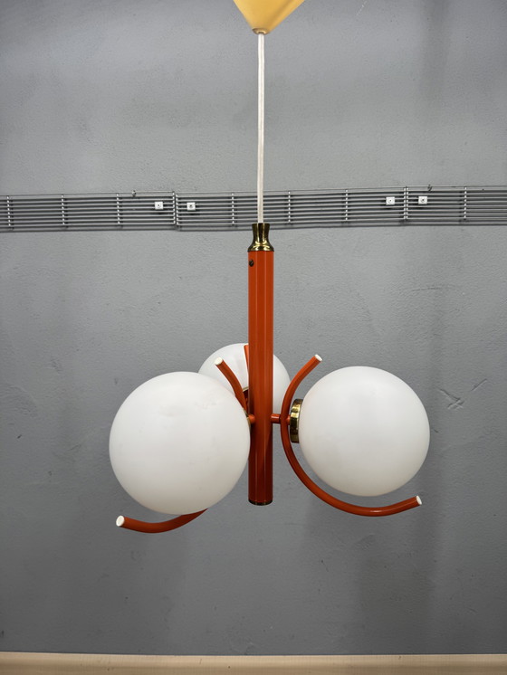 Image 1 of Lampadario arancione Space Age di Richard Essig