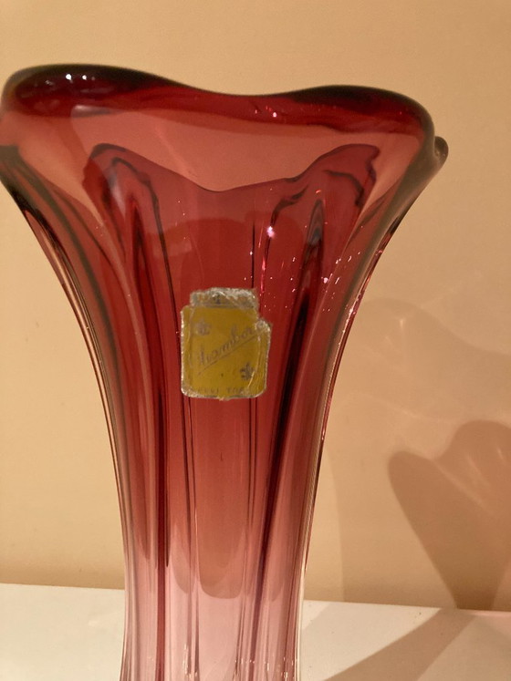 Rare large Murano Chambord vase by Fratelli Toso, Murano Glass, Pink (photo 5 of 13)