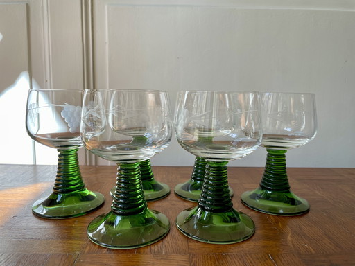 Set of 6 Alsatian Wine Glasses