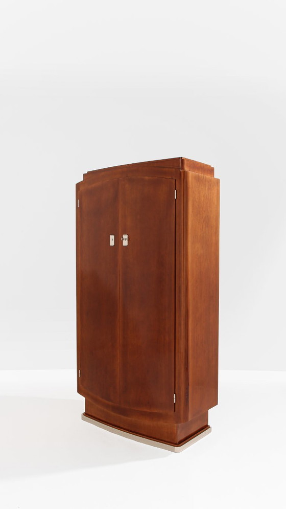 Image 1 of Jules Leleu mahoniehouten kast vernikkeld metaal 1930