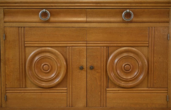 Oak buffet in the style of Charles Dudouyt, 1930s. – Storage cabinet, Wood, Art Deco (photo 8 of 14)