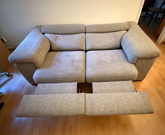 Image 1 of Light grey recliner sofa for sale