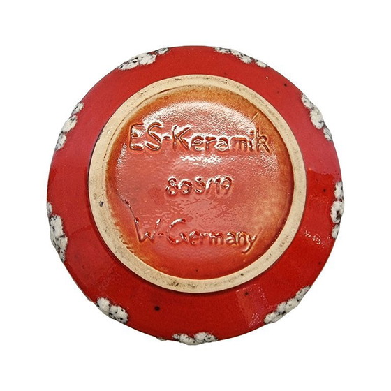 Image 1 of West German Fat Lava vase ES-Keramik red/white