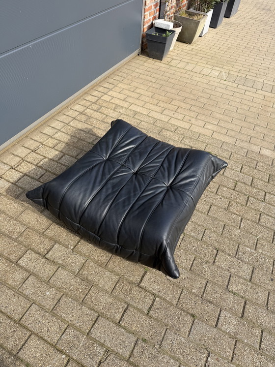 Image 1 of 100% authentic Togo Ligne Roset pouf in original black leather