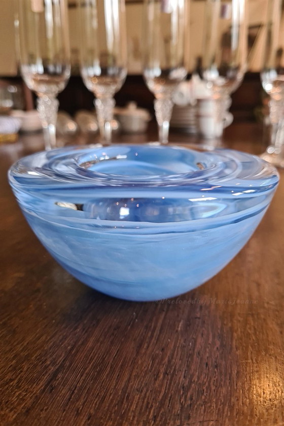 Image 1 of 1x Kosta Boda Atoll Teelichthalter schönes Hellblau.