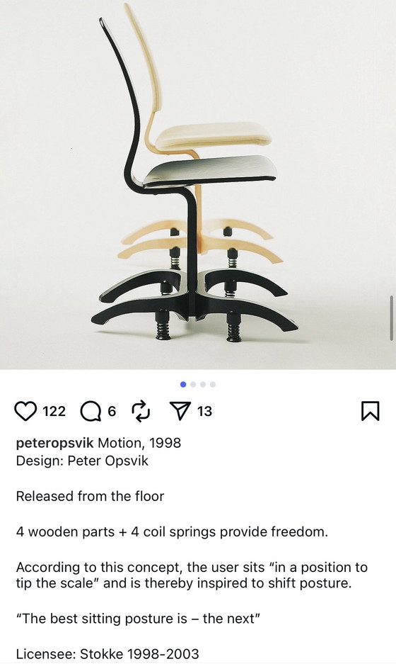 Image 1 of Peter Opsvik - Stokke - Motion - (1998) Ergonomisch geformter Schaukelstuhl - Extrem seltenes Modell