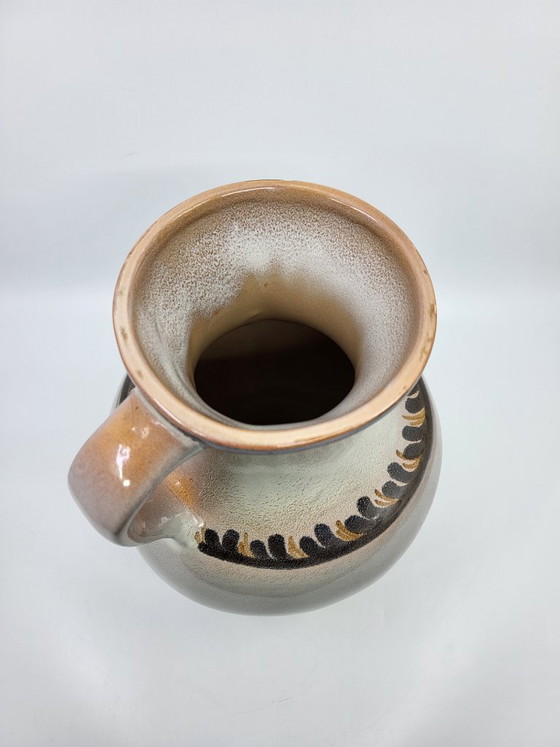 Image 1 of Jean de Lespinasse vaas/werper, met de hand versierd keramiek, Frankrijk, vintage