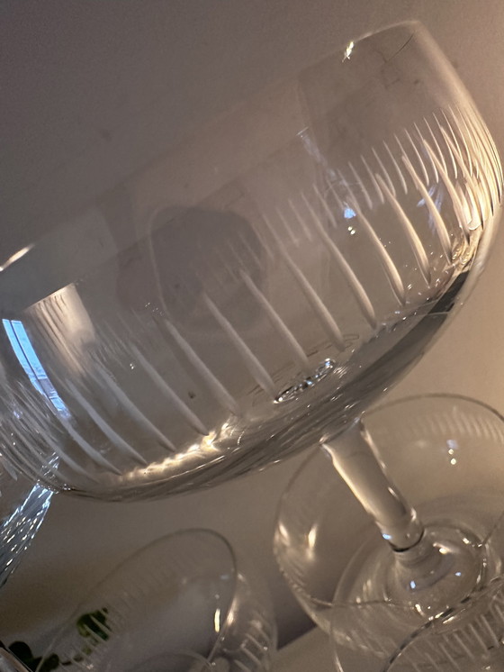 Image 1 of Set Of 6 Vintage Crystal Coupe Champagne Glasses