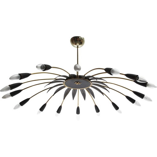 Lustre vintage en laiton, 1950