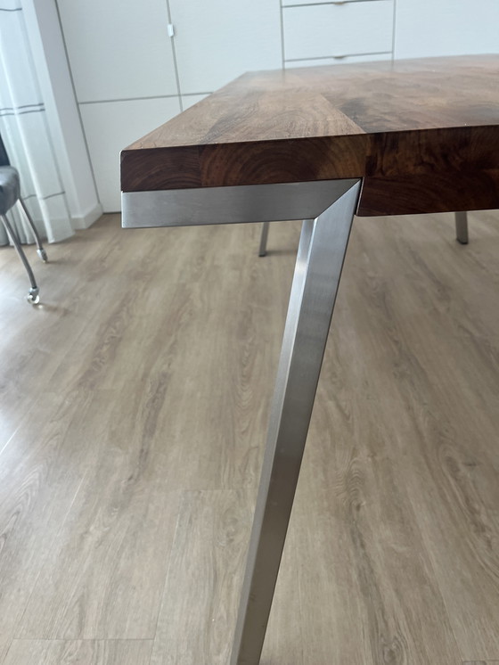 Image 1 of Table de salle à manger Bert Plantagie Seven dimensions 200x100x77 plateau noyer huile noueuse