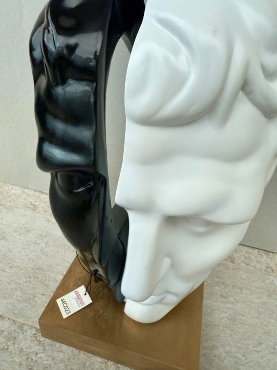 Image 1 of Modern Head Bust Statue Glamorous Environments Head Sculpture Man White