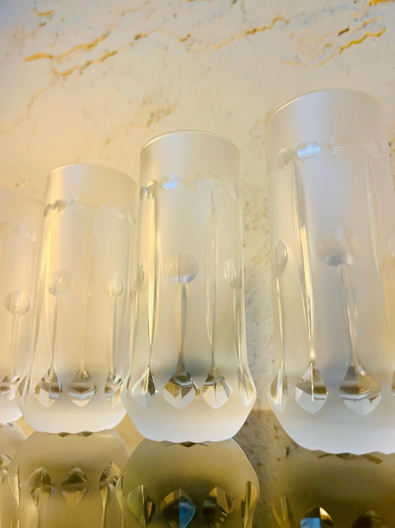 4 Mid Century Alexandrite Crystal Glasses – Glass & Decanter (photo 3 of 6)