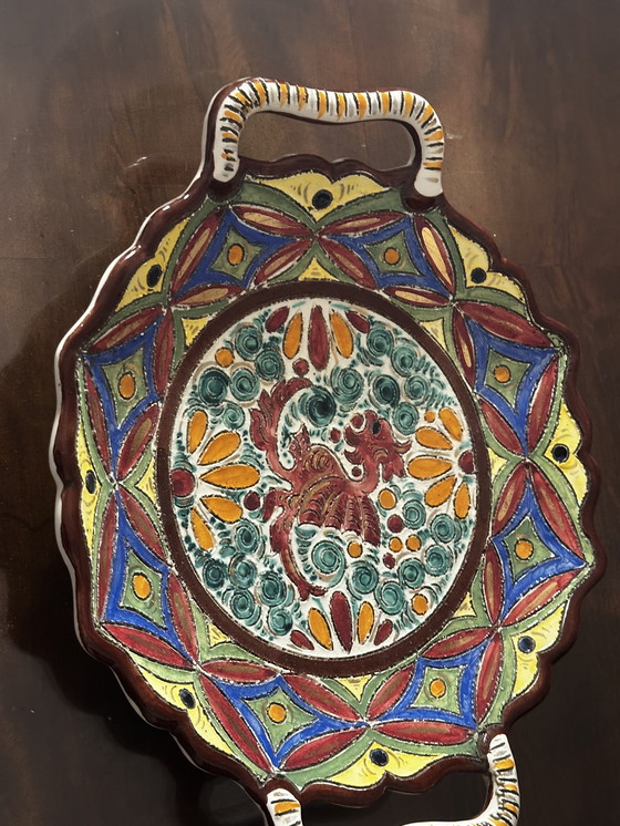 Image 1 of Plat décor peint et ciselé en faïence de Devres