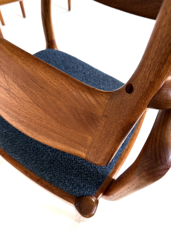 4x Sedie da pranzo restaurate, Juul Kristensen ‘60 – Legno, Tessile (photo 7 of 12)