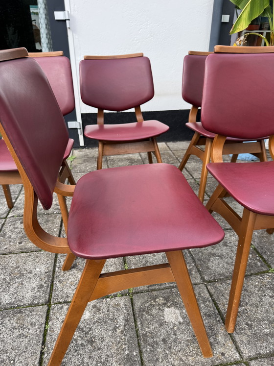 Set di 5 Sedie da pranzo Pynock – Legno, Skai, 1990 (photo 3 of 9)